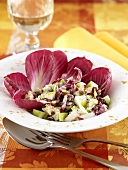 Radicchio with crab and apples