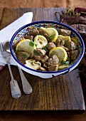 Lamb stew with lemons and artichokes