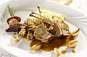 Young goat on a bed of artichokes with truffled mashed potatoes