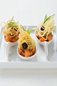 Pumpkin ragout with black pudding and fried potato slices
