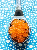 Flying fish roe on a spoon