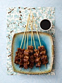 Beef teryaki kebabs