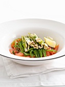 Salmon salad with spring onions