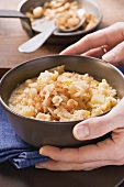 Sauerkraut with barley and croutons