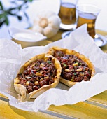 Turkish pizza with minced lamb topping