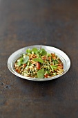 Tabbouleh with tomatoes, cucumber and mint