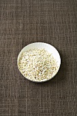 Pearl barley in a paper dish