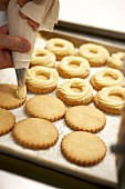 Decorating almond biscuits