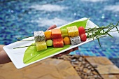 Exotic fruit skewers