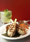 Grilled chicken kebabs with Mojito