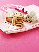 Crackers and blue cheese