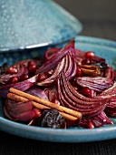 Onion tajine with cinnamon and pomegranate seeds