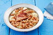 Bean and potato stew with bacon