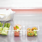 Finger food in plastic container