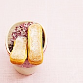 Sponge fingers with coloured pearl sugar