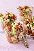 Vegetable salad with octopus