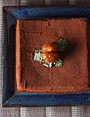 Chocolate cake with chestnuts (overhead view)