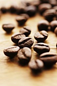 Coffee beans on brown paper