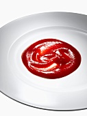 Tomato ketchup on plate