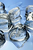 Several melting ice cubes