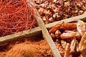 Spices in type case (chilli, chilli threads)