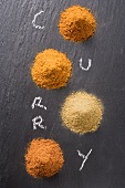 Various types of curry powder