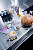 Drinks, sweets and utensils for a Halloween party