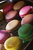 Coloured macarons (small French cakes) for Christmas