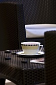 Cup of tea on table in spa