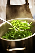 Green beans in a pan