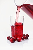 Pouring cranberry juice