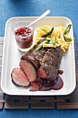 Chateaubriand with pomegranate sauce