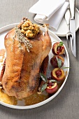 Stuffed Martinmas goose with baked apples