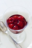 Raspberry liqueur in glass