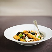 Pumpkin noodles with forest mushrooms