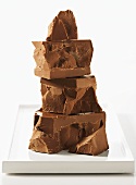 Pieces of chocolate, stacked