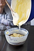 Making lemon sponge pudding (UK)
