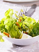 Mixed salad with dill and lemon