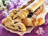 Bread plait with chocolate filling