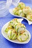 Cheese balls wrapped in courgette