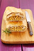 Soya beans in puff pastry