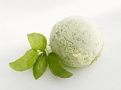 A scoop of basil and avocado ice cream