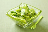 Cucumber and kiwi fruit salad with dill