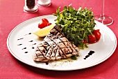 Grilled swordfish with rocket salad