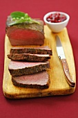 Roast beef with cranberries for Christmas