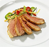 Duck breast with vegetables