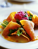 Smoked salmon and rocket salad