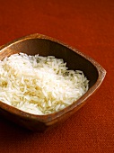 Jasmine rice in wooden dish