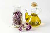Oregano flowers and oregano oil (herbal remedy)