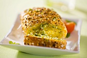 Sesame baguette with herb butter